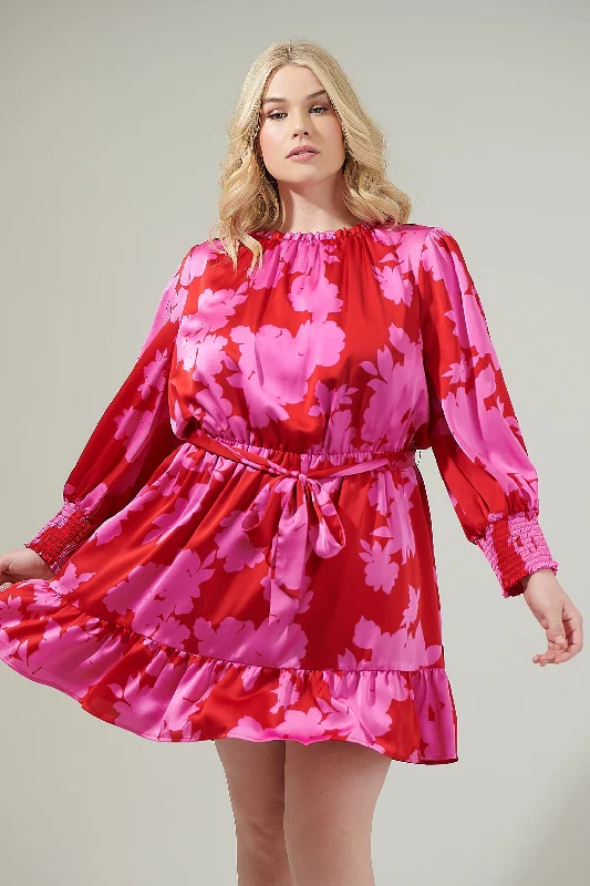 Burning Love Sevilla Satin Ruffle Dress Curve