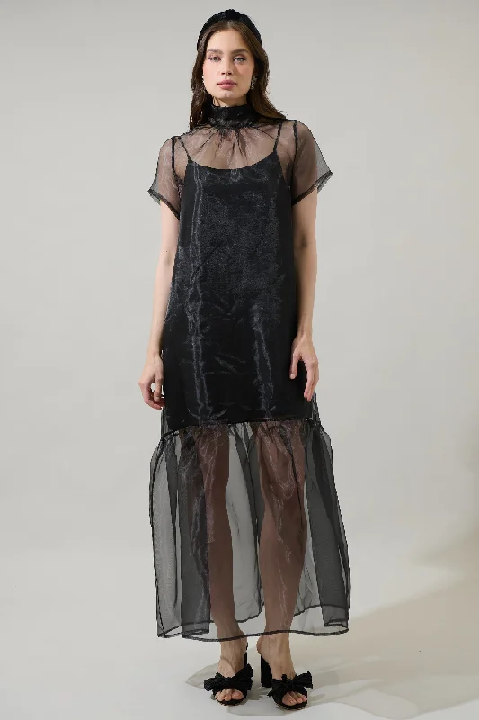 Dime Organza Long Cami Dress