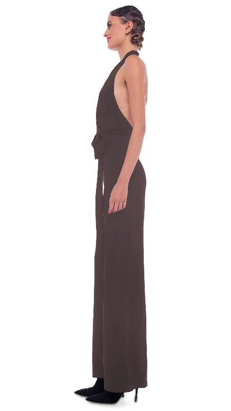 HALTER WRAP STRAIGHT LEG JUMPSUIT