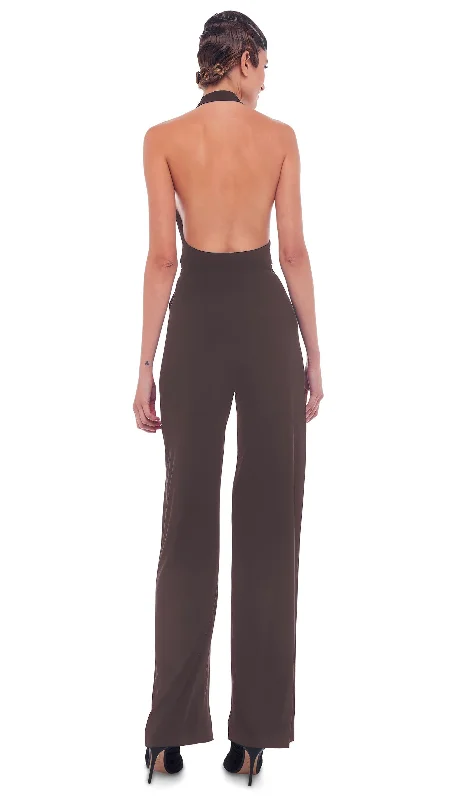 HALTER WRAP STRAIGHT LEG JUMPSUIT