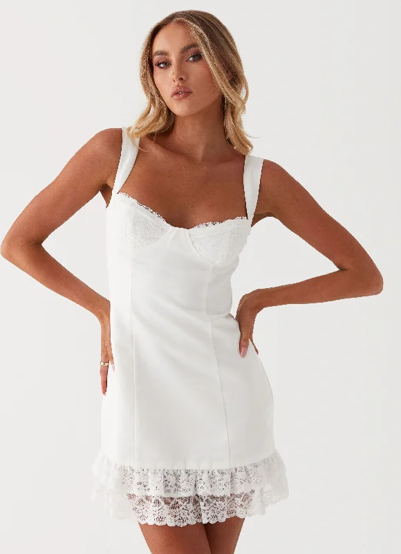 Isadora Lace Mini Dress - White