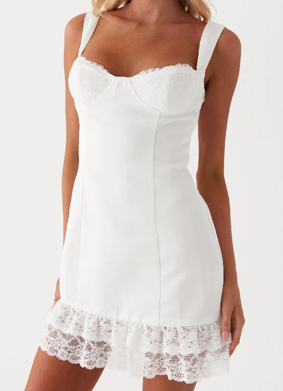 Isadora Lace Mini Dress - White