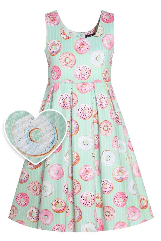 Kids Amanda Donut Green Swing Dress