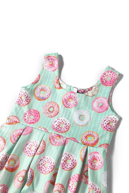 Kids Amanda Donut Green Swing Dress