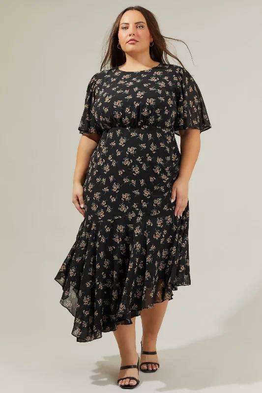 Kim Balboa Asymmetrical Midi Dress Curve