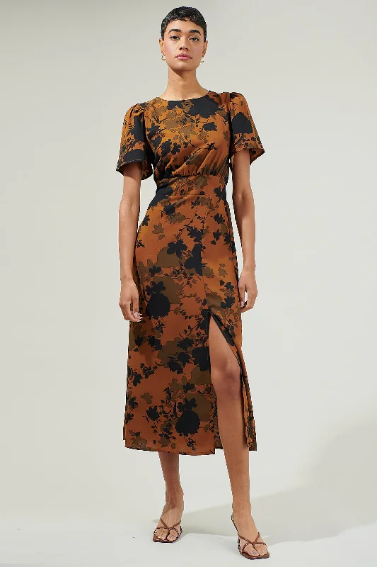 Sandy Floral Bloom Midi Dress