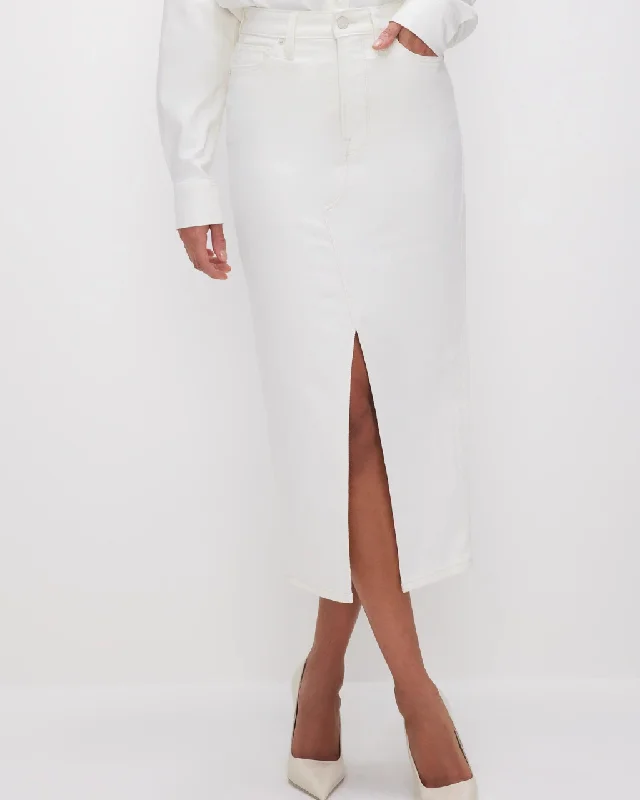 Slit Front Midi Skirt Cloud