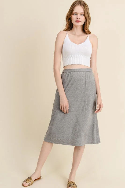 The Daily Midi Skirt in Dark Grey