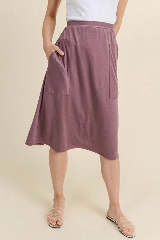 The Daily Midi Skirt in Mauve