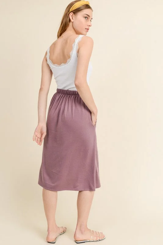 The Daily Midi Skirt in Mauve