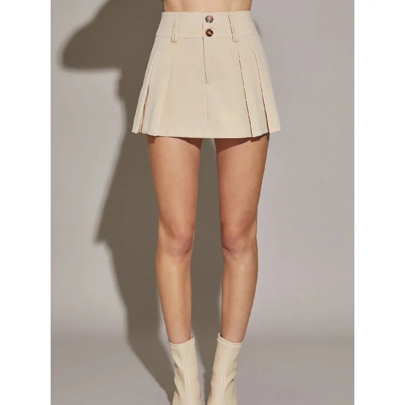 Two Pintuck Mini Skort