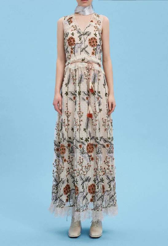 Floral Lightweight Maxi Evening Dress