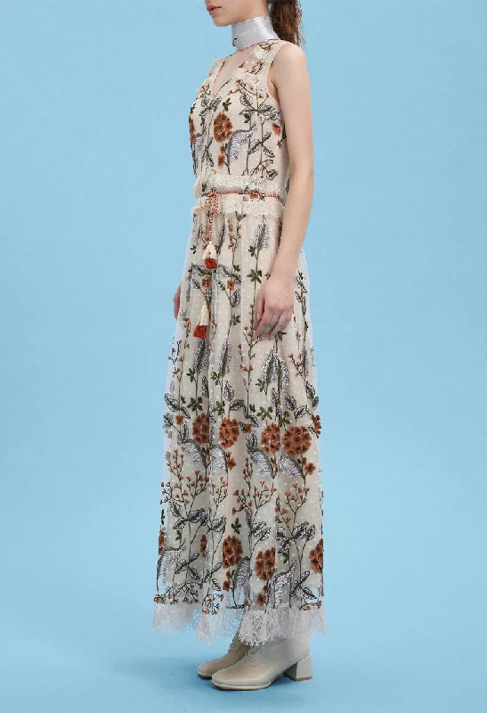 Floral Lightweight Maxi Evening Dress