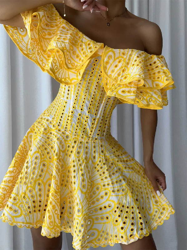 MINELE Mini Dress in Yellow