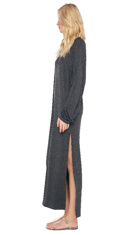 OS RAGLAN SLEEVE SIDE SLIT GOWN