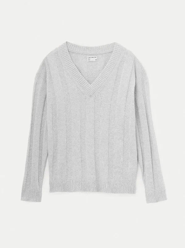 The Merino Wool Blend Sweater in Light Grey