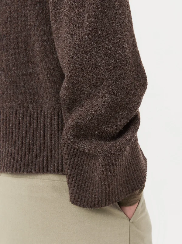 The Bell Sleeve Button Up Sweater in Brown