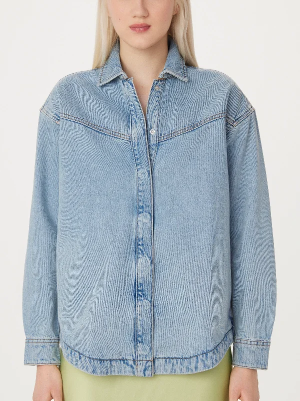 The Loose Denim Overshirt in Light Indigo