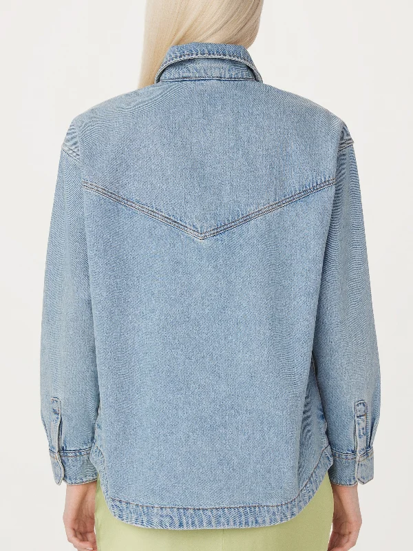 The Loose Denim Overshirt in Light Indigo