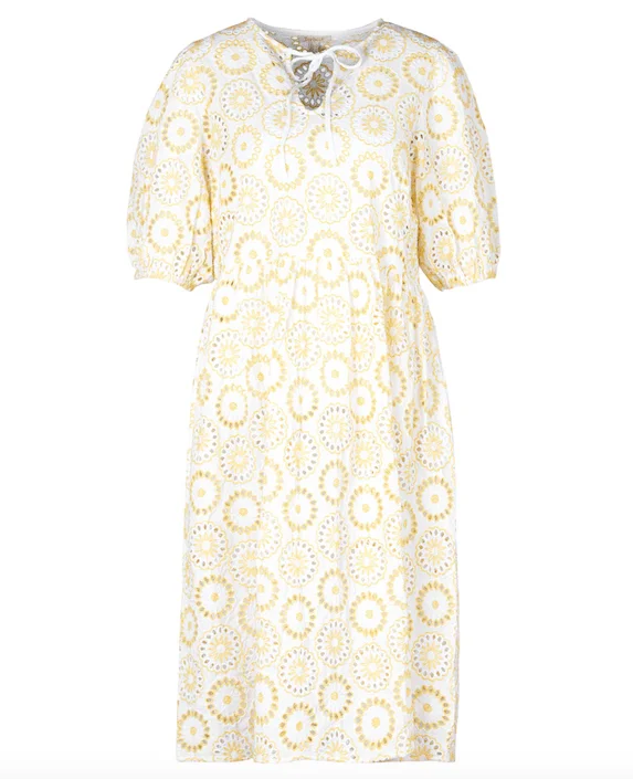 Barbour Womens Edis Dress - White/yellow