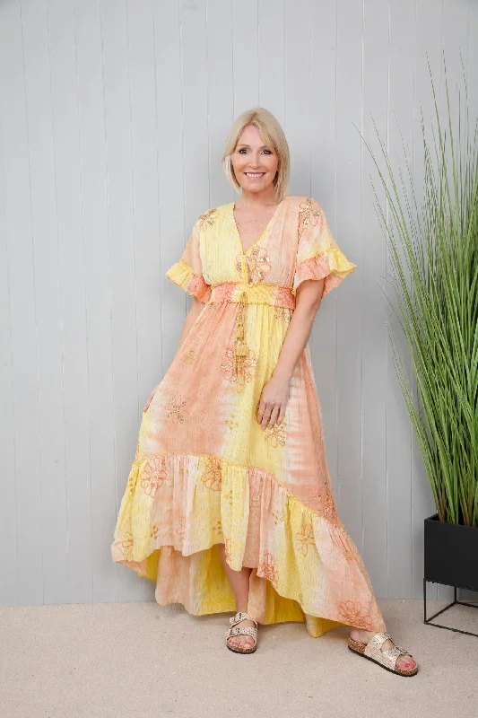 Phoenix Dress Yellow Blush