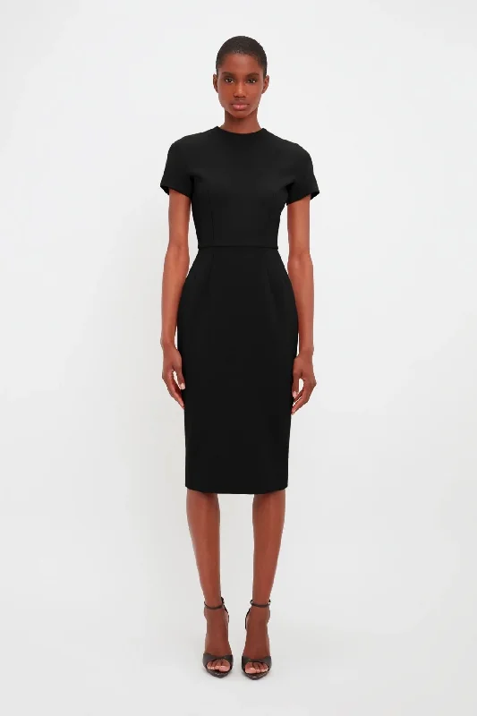 Victoria Beckham Fitted T-Shirt Dress - Black