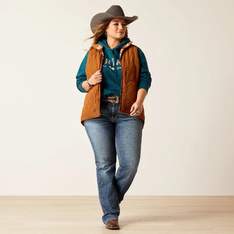 10046059 Ariat Women's Dilon Chimayo Vest Chestnut Horse