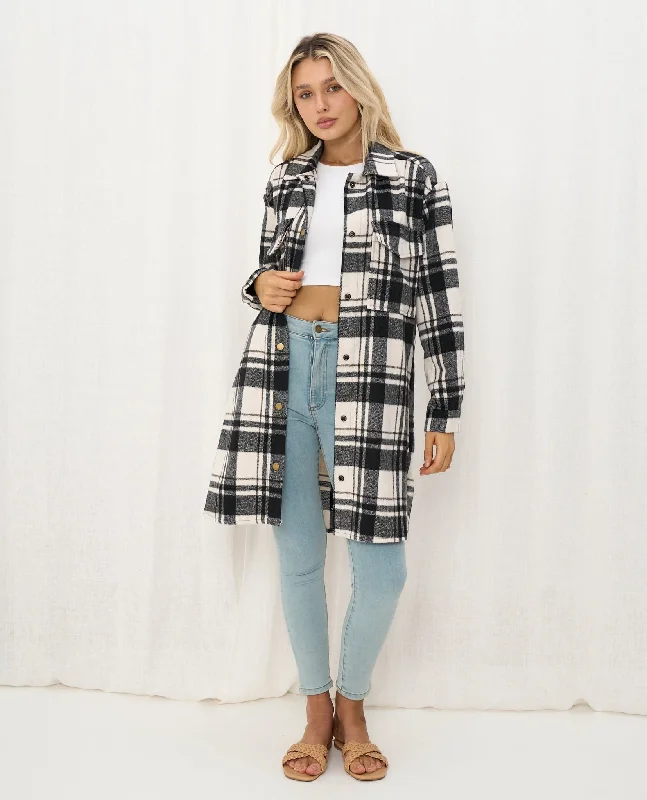 207722-2 Plaid Black & White Jacket