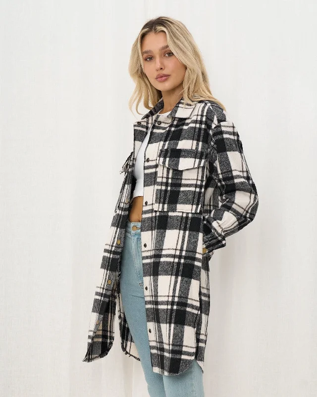 207722-2 Plaid Black & White Jacket