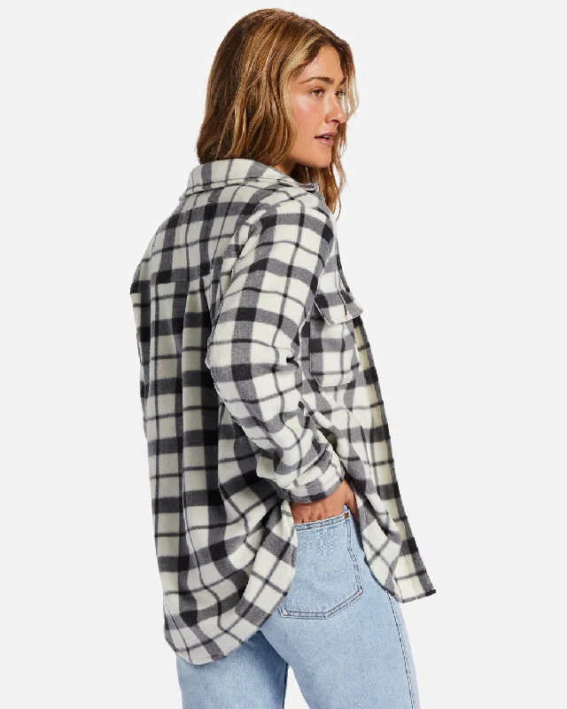 A/Div Forge Fleece Flannel Shacket - White Black 2