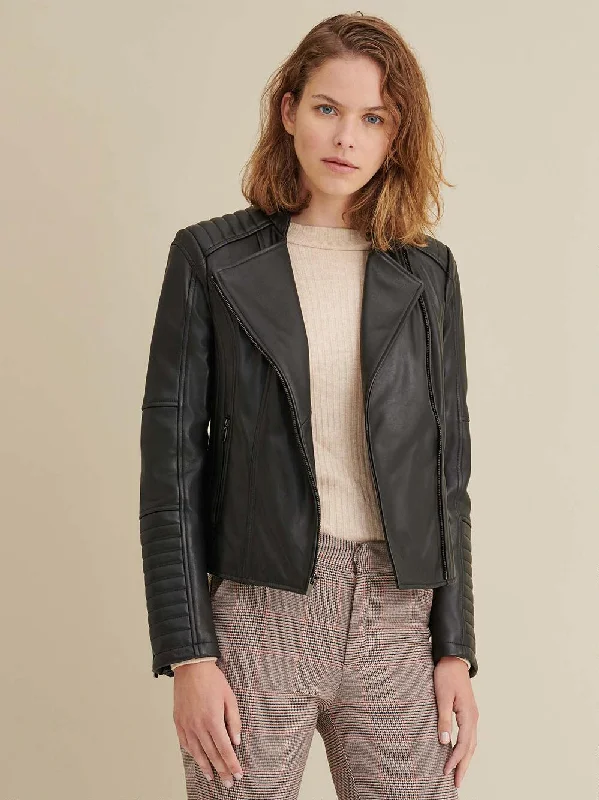 Alexis Quilted Leather Moto Jacket For Women