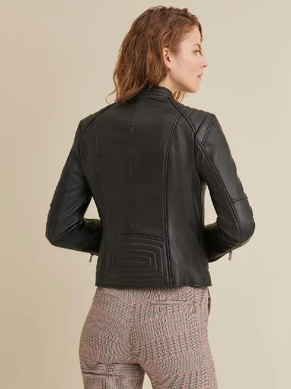 Alexis Quilted Leather Moto Jacket For Women