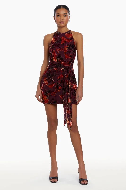 Amanda Uprichard Selah Dress in Sorrel Burnout