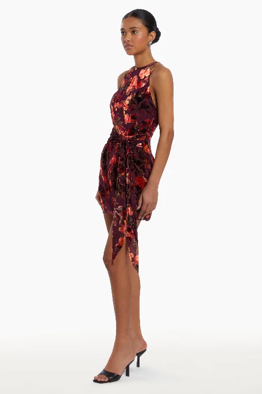 Amanda Uprichard Selah Dress in Sorrel Burnout