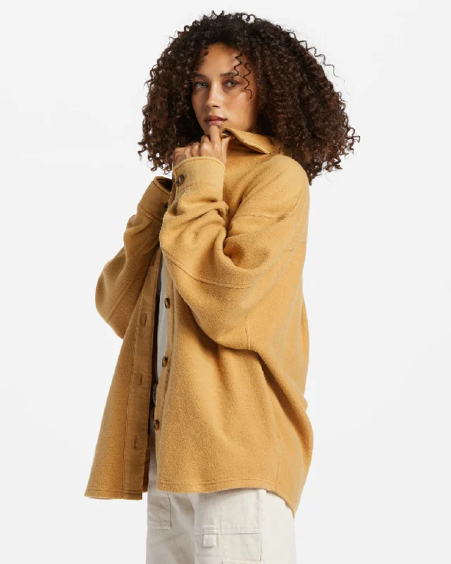 Anytime Shacket Oversized Button-Through Jacket - Cosmic Khaki