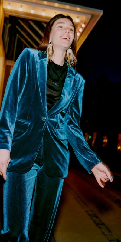 B. Young Velvet Blazer, teal