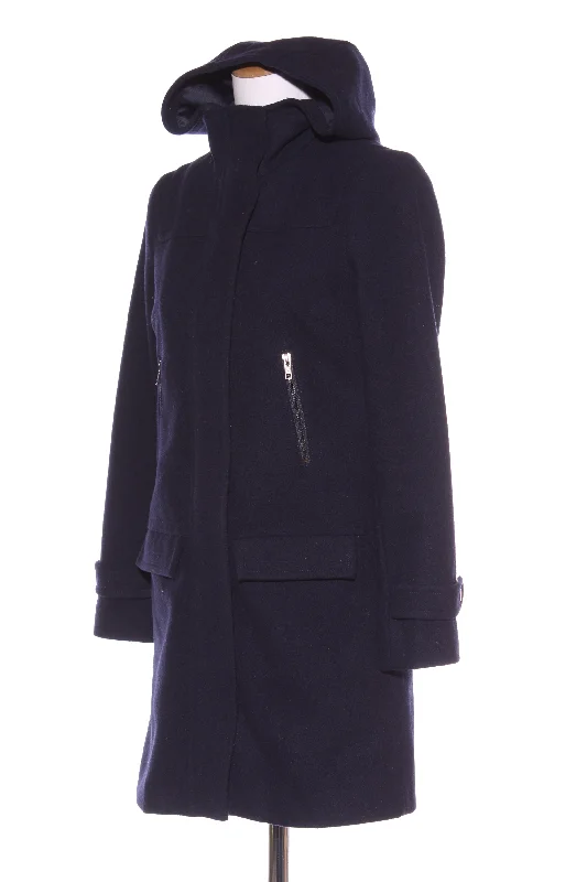 BODEN (UK) Wool blend navy hooded coat! 6-8