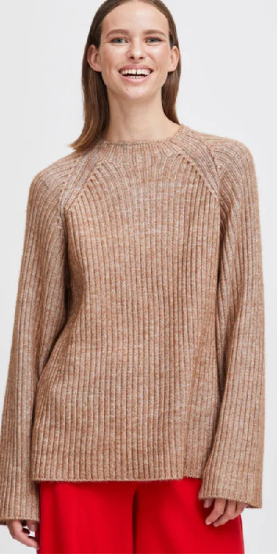 B.Young Neutral Ribbed Pullover