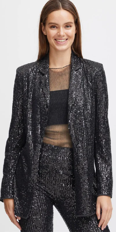 B.Young Sequin Blazer, black