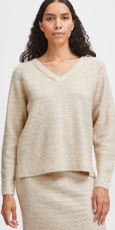 B.Young Textured Pullover, birch