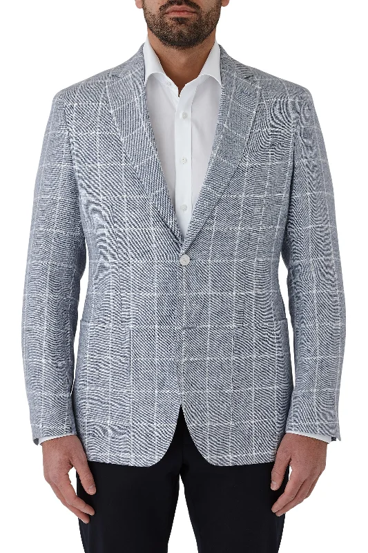 Cambridge- Hawthorn Jacket - Light Blue Check