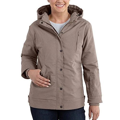 Carhartt 101734 Women's Full Swing Quick Duck Norwich Jacket - Medium Regular - Light Shale Brown