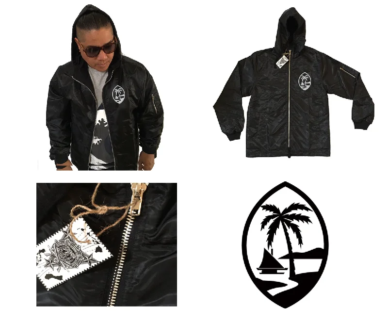 Chamorro Palm Hoodie Bomber Jacket