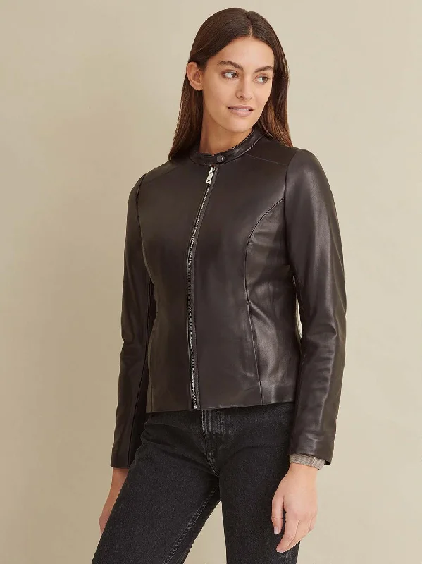 Classic Scuba Leather Jacket For Womens