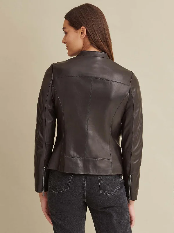 Classic Scuba Leather Jacket For Womens