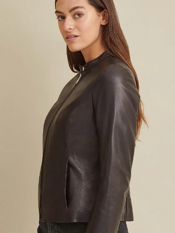 Classic Scuba Leather Jacket For Womens