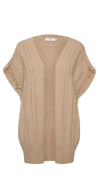 Cream Fringed Cardy Cape