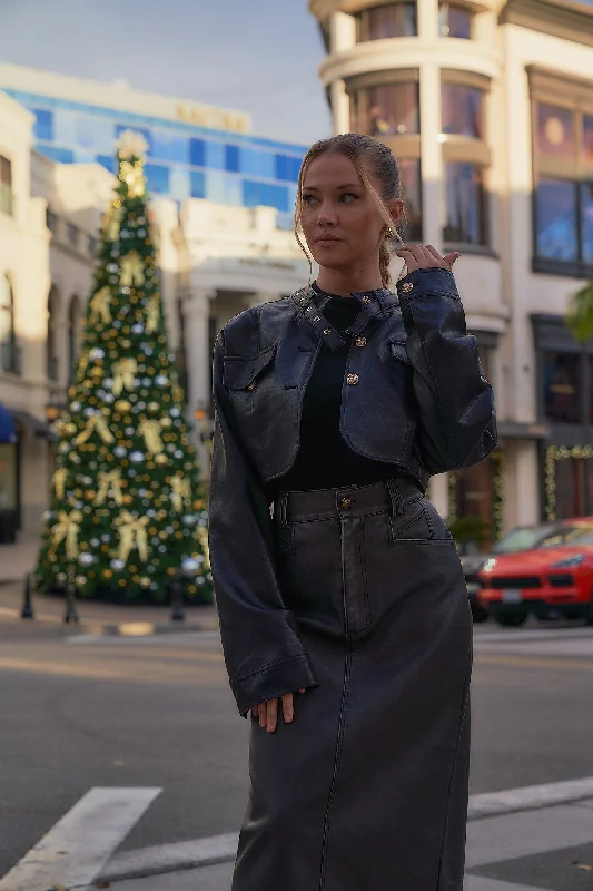 Cropped Leather Jacket