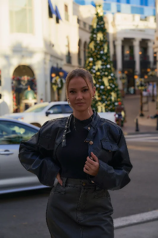 Cropped Leather Jacket