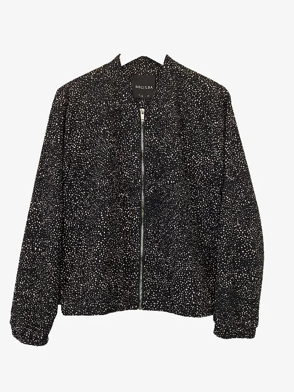 Decjuba Speckled Crepe Bomber Style Jacket Size 10